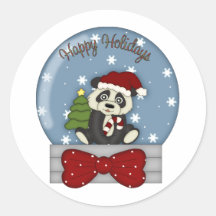 Adorable Christmas Panda Tees and Gifts Stickers