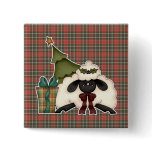 adorable christmas time sheep pinback buttons