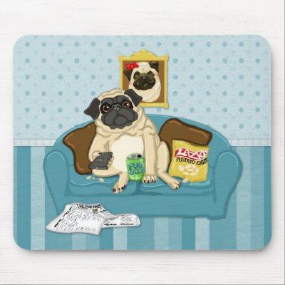 Adorable Customisable Couch Pugtato Tees, Gifts Mouse Pads by designsbydandy