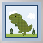 Adorable Dinosaur 3 Wall Art Poster