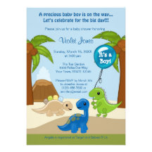 Adorable Dinosaur Baby Shower Invitations Boy