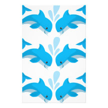 Adorable Dolphins Custom Stationery