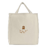 Adorable Embroidered Puppy Dog Tote Bag