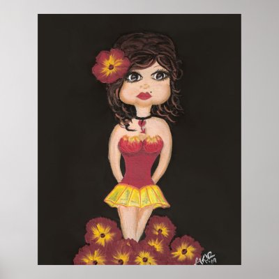 Adorable Fire Girl Quantum Cutie Posters by Quantum_Art_Nerd