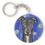 Adorable Greyhound portrait keychains