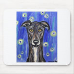 Adorable Greyhound portrait Mouse Mats