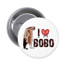 Adorable!  I LOVE <3 BOBO design - Finding Bigfoot Pinback Button
