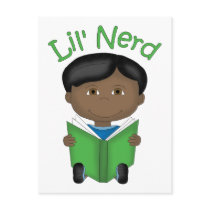 Adorable Lil' Nerd African American Boy Reading