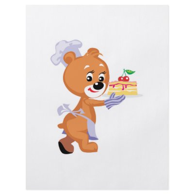 adorable little baker bakery bear with cake flyers by doonidesignsanimals
