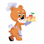 adorable little baker bakery bear with cake photo sculptures