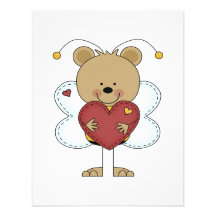 adorable little bumble bear holding a love heart personalized announcements