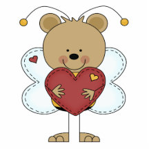 adorable little bumble bear holding a love heart photo sculptures