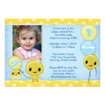 Adorable Little Yellow Chick (photo) Custom Invitation