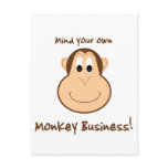 Adorable monkey postcard