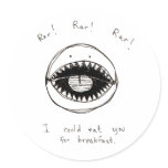 Adorable monster face original line art drawing sticker