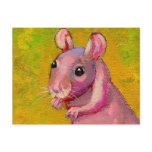 Adorable naked hairless pet rat painting art postcards