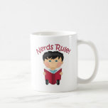 Adorable Nerds Rule Little Boy Reading Kids Tees mugs