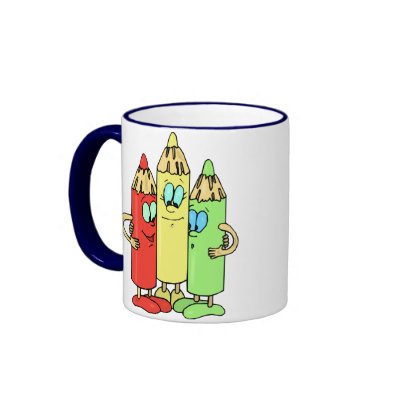 Adorable Pencil Characters Coffee Mugs by BackToSchoolDays