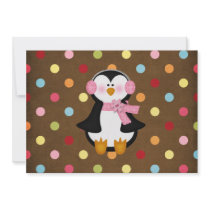 adorable Penguin Personalized Invitation