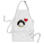Adorable Penguin Red Heart Balloon Apron