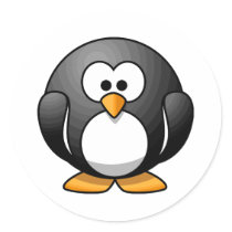 Adorable Penguin Round Stickers