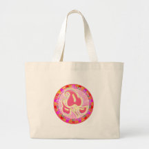 Adorable Pink Leaf Jewel : Dazzling Border Canvas Bag