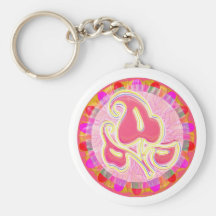 Adorable Pink Leaf Jewel : Dazzling Border Keychains