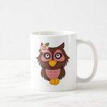 Adorable Pink Retro Owl Tees and Gifts mugs