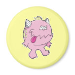 adorable pink tongue chomper monster refrigerator magnet
