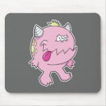 adorable pink tongue chomper monster mouse pads