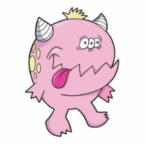 adorable pink tongue chomper monster photo cut outs