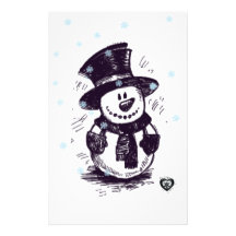 Adorable Snowman Stationery