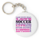 Adorable Soccer Design for Girls Pass Kick Goal Keychain