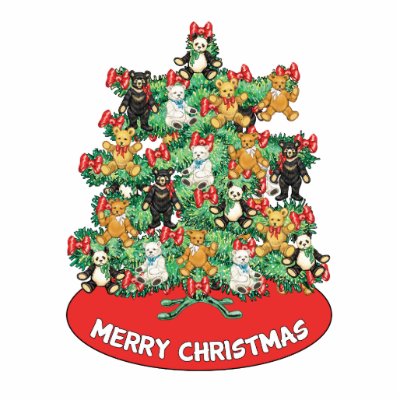 Adorable Teddy Bear Ornaments Christmas Tree Photo Sculpture by teddybearart