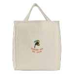 Adorable Toucan Embroidered Tote Bag