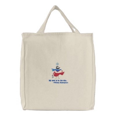Adorable Tweet Type Birds on Tote Bag by Stitchbaby