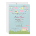Adorable Twin Girls Clothesline Baby Shower invitations