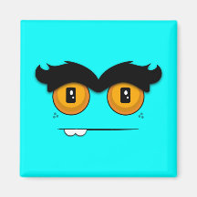 Adorable Unibrow Monster With an Overbite (Aqua) Fridge Magnet