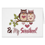 Adorable Valentine VIntage Owls Tees, GIfts Greeting Card