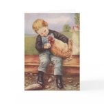 Adorable Vintage Boy and Chicken Greeting Cards