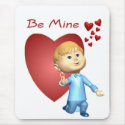 Adorable Young Man With Engagement Ring Caricature mousepads