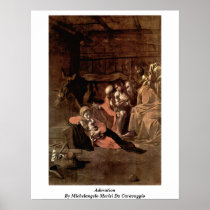Adoration By Michelangelo Merisi Da Caravaggio Posters