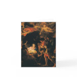 Adoration of shepherds w angels greeting card