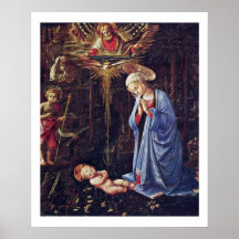 Adoration Of The Child And St. Bernard Print
