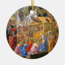 Adoration of the Magi by Fra Angelico Christmas Ornament