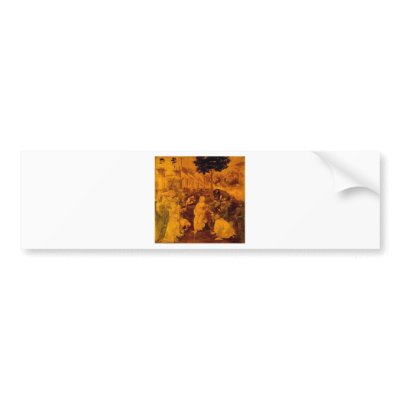 Adoration of the Magi by Leonardo Da Vinci Bumper Sticker by Leonardodavinciart
