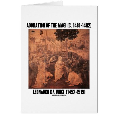 Adoration Of The Magi (Leonardo da Vinci) Card by wordsunwords