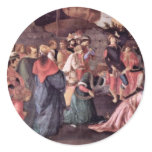 Adoration Of The Magi (London) By Botticelli Round Sticker