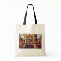 Adoration Of The Magi (Washington) By Botticelli Tote Bags