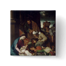 Adoration of the Shepherds, 1630 Pinback Buttons